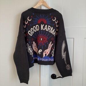 🪬⚡️☯️ Spritual Gangster Good Karma Delaney Cardigan Sweater Anthropologie